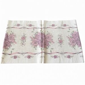 Vintage Glynna Turley Rose Floral Hand Towels 100 % Cotton Set 2 Cottagecore